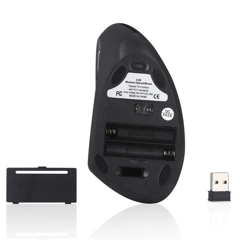 587B Mouse Vertical Ergonômico Sem Fio Esquerdo Mouse para Jogos Computador 5D USB Óptico Gamer Mause