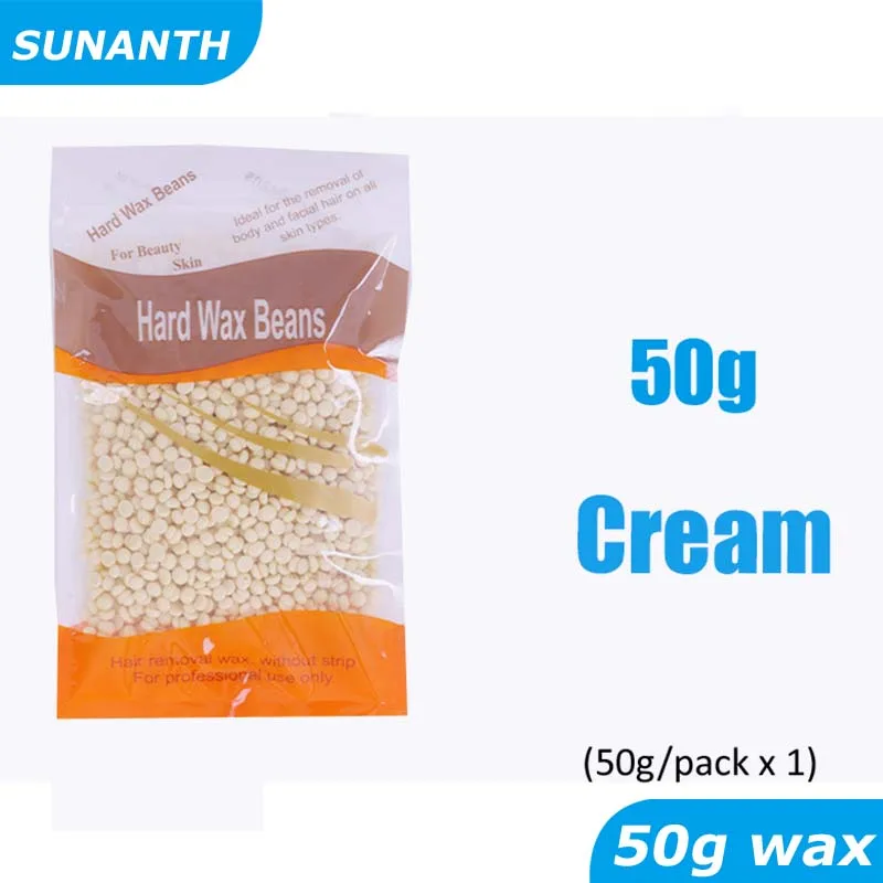 제모 하드 왁스 콩, 천연 성분 함유 비즈, 비자극성 비키니 부위, 전신 및 비키니, 50g