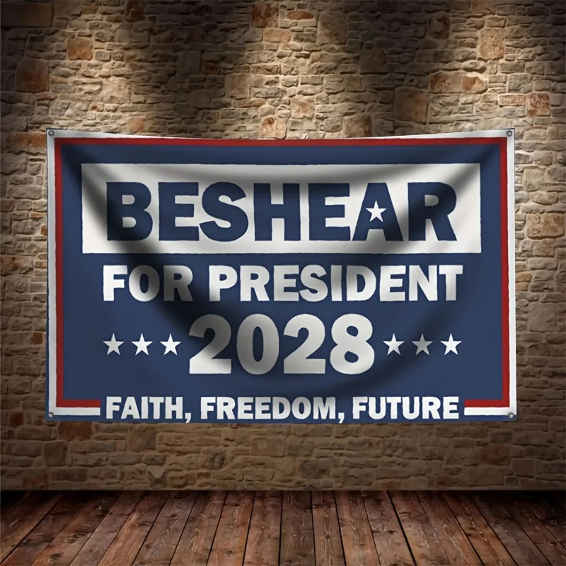 Большой флаг-баннер BESHEAR для политической кампании президента 2028 года, декоративный реквизит для выборов, фон, плакат 60x90 см