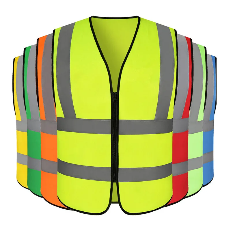 

Uniform size vest Bright-colored lightweight customized logo for construction project duty sanitation and construction