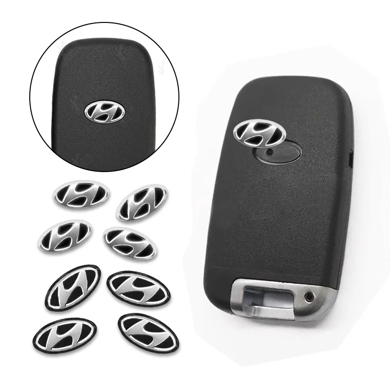 5/10 قطعة شعارات مفتاح السيارة الألومنيوم ملصقات لشركة هيونداي إلنترا توكسون أكسنت ميسترا I20 I30 شارات ملحقات التحكم عن بعد #1
