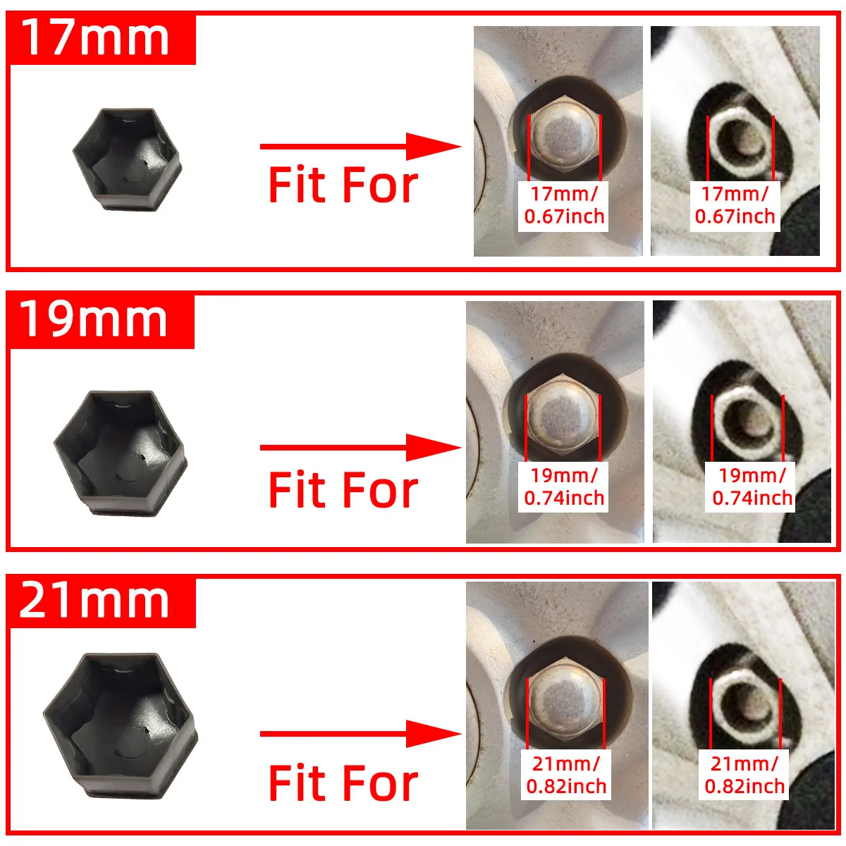 Car Wheel Nut Caps Auto Hub Screw Cover Black Silvery 17mm Bolt Rims Exterior Decoration Special Socket Protection Dust Proof