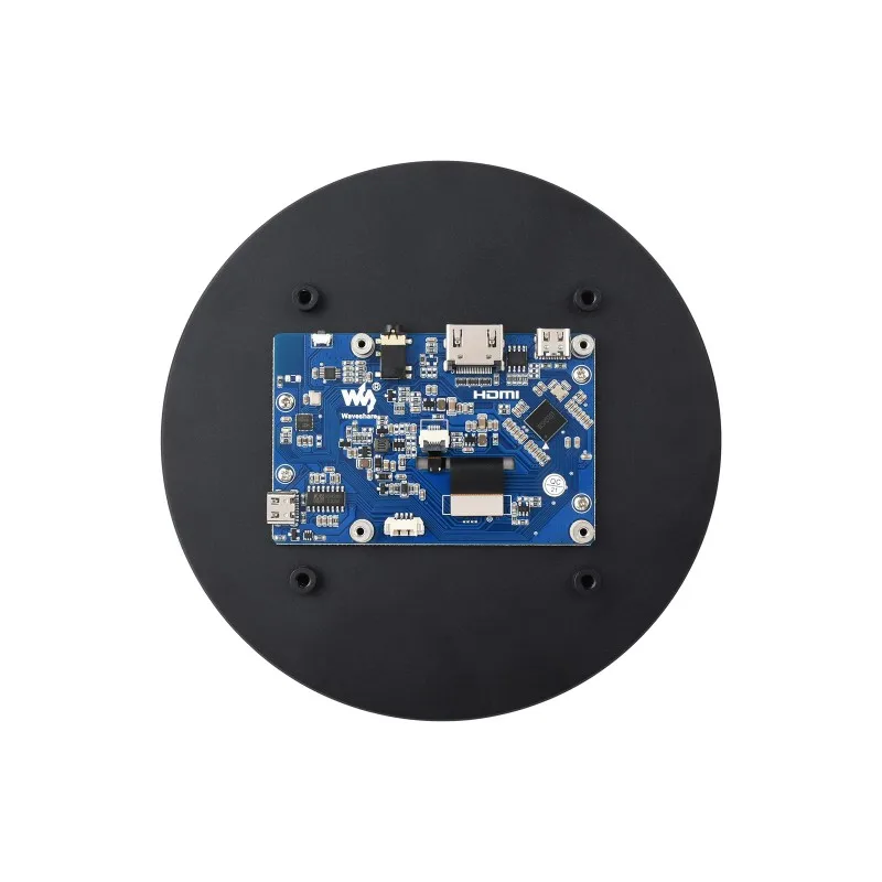 5inch HDMI Round Touch Display for Raspberry Pi 1080 × 1080 IPS 10-Point Optical Bonding Toughened Glass Panel