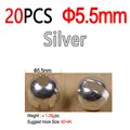 20pcs 5.5mm Silver