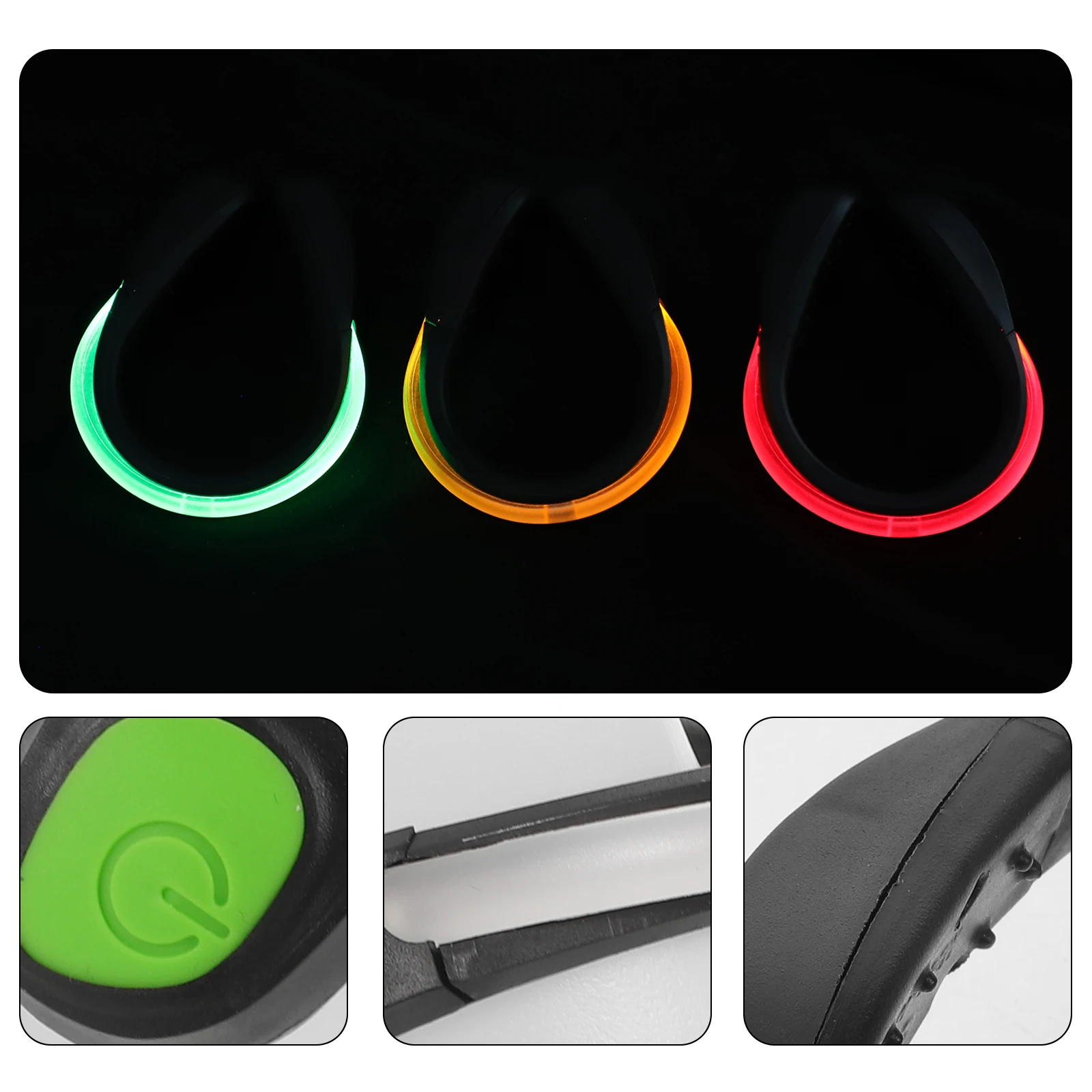 6 قطعة مقاطع الأحذية المضيئة ضوء متعدد الألوان Led فلاش مشبك الحذاء سلامة تشغيل كليب أضواء ليلة تشغيل عاكس والعتاد #6