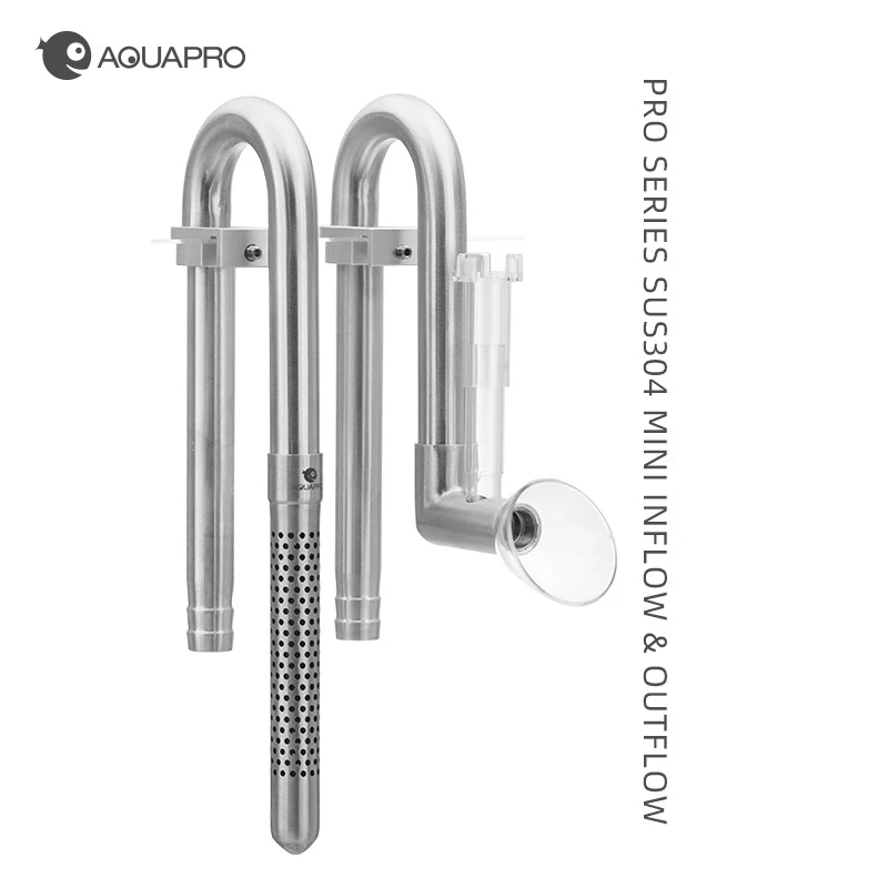 AQUAPRO Mini Stainless Steel Inlet Outlet Skimmer Pipes Fish Shrimp Filtration Aquarium Accessories Filter Akvarium Brine Shrimp