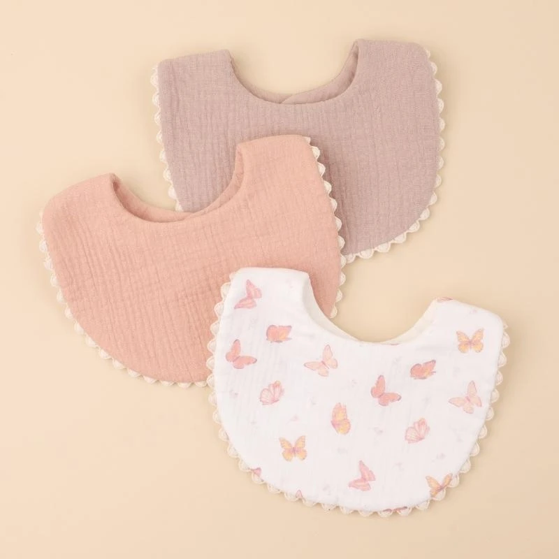 

J15U 3PCS Practical Feeding Bib for Baby Soft Absorbent Drooling Towel Breathable Mouth Neckerchief Newborns Burping Cloth