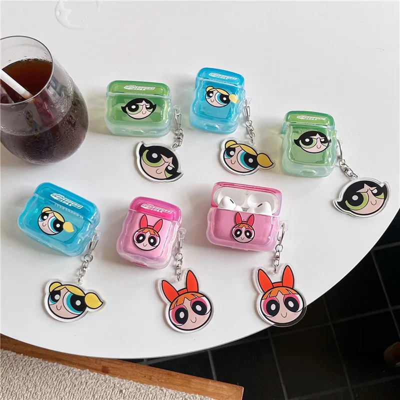 

Powerpuff Girls Earphone Case for AirPods 1 2 3 Pro Pro2 4 Wireless Bluetooth Headphone Blossom Buttercup Bubbles Cover