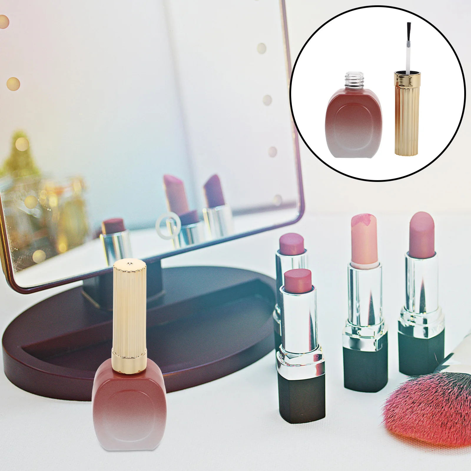 

10Pcs Nail Polish Bottle Gradient Glass Refillable Containers DIY Nail Art Storage Vials Brush Cap Empty Fingernail