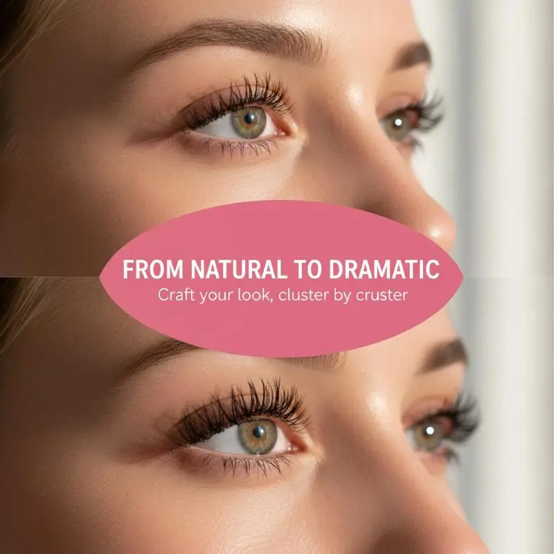 DIY Personal Lashes Eyelash Cluster Natural Lashes 8-16MM Curly Hair Clusters Lashes Fluffy Eyelash Extensions