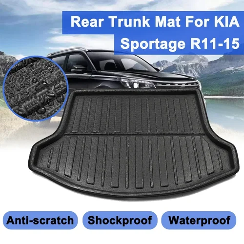 Imagen 2 del producto Para Kia Sportage R 2011 2012 13 14 2015 alfombrilla impermeable revestimiento de maletero accesorios de estilo de coche suelo trasero Interior maletero carga