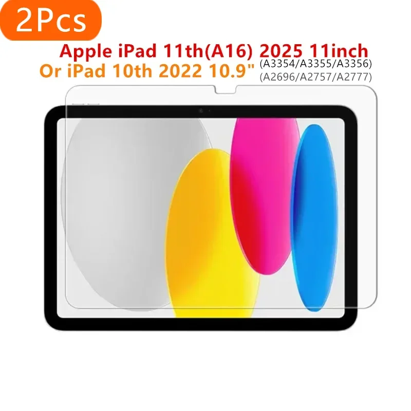 Película de vidro temperado para apple ipad 11a geração 11 polegadas 2025 (a16) a3354 56 ou ipad 10th 10.9 2022 tablets protetor de tela