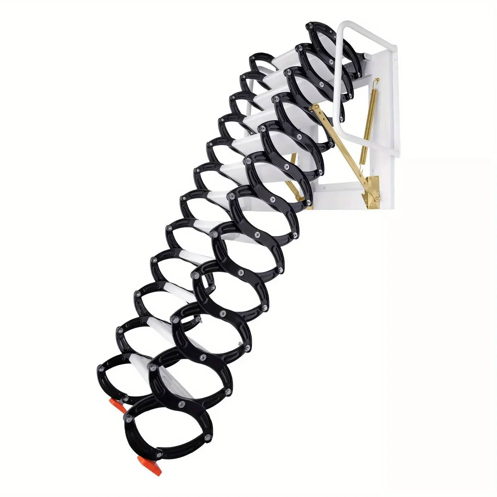 سلم عطري أسود مثبت على الحائط بطول 10.17 قدم 882 رطل: سلالم علوية قابلة للطي بـ 12 خطوة للاستخدام الثقيل