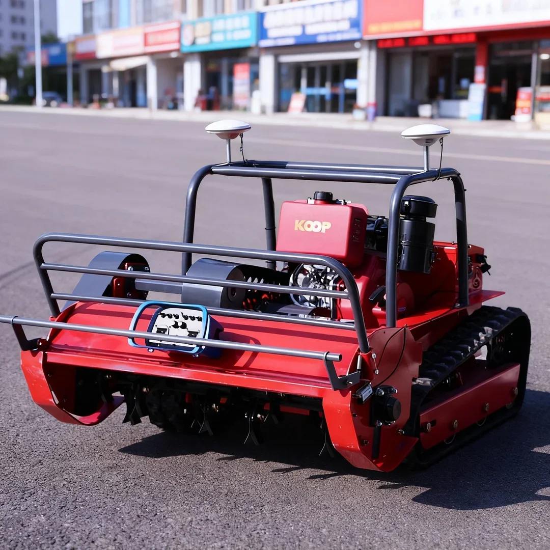 

Customized Latest Remote Control Robot Flail Mower Four-Stroke Crawler Mower Garden Orchard RC Flail Mower