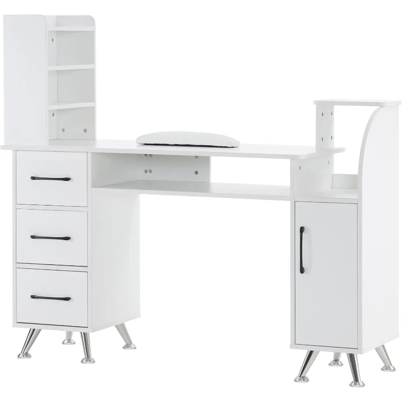 Manicure Table Makeup Dressing Station Nail Desk with Wrist Cushion Beauty Workstation Salon Storage Equipment 2636