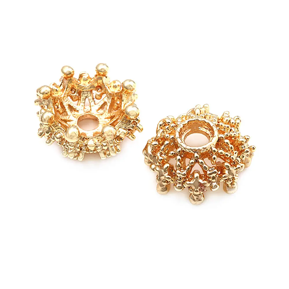 8MM 10MM 12MM 14MM 16MM 18K Gold Farbe Messing Blume Perlen Kappen Hohe Qualität Halskette Ohrringe Schmuck Zubehör – Detail 27