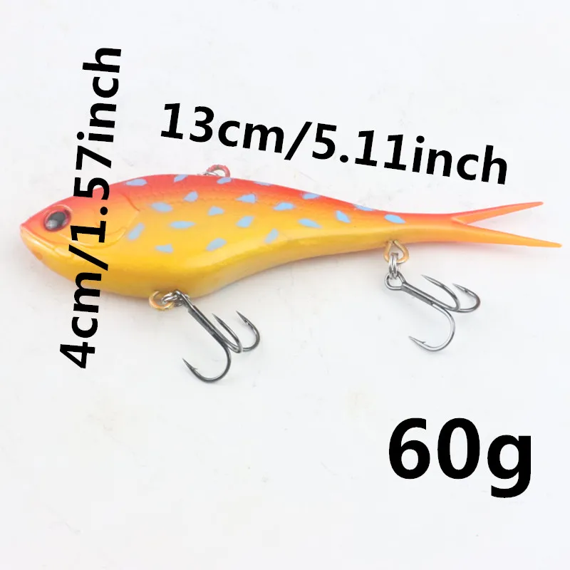 130MM 60G Soft Plastic Fishing Lures Sinking Silicone VIB Sinking Crankbaits Spinner Bass Swimbait Artificial Bait