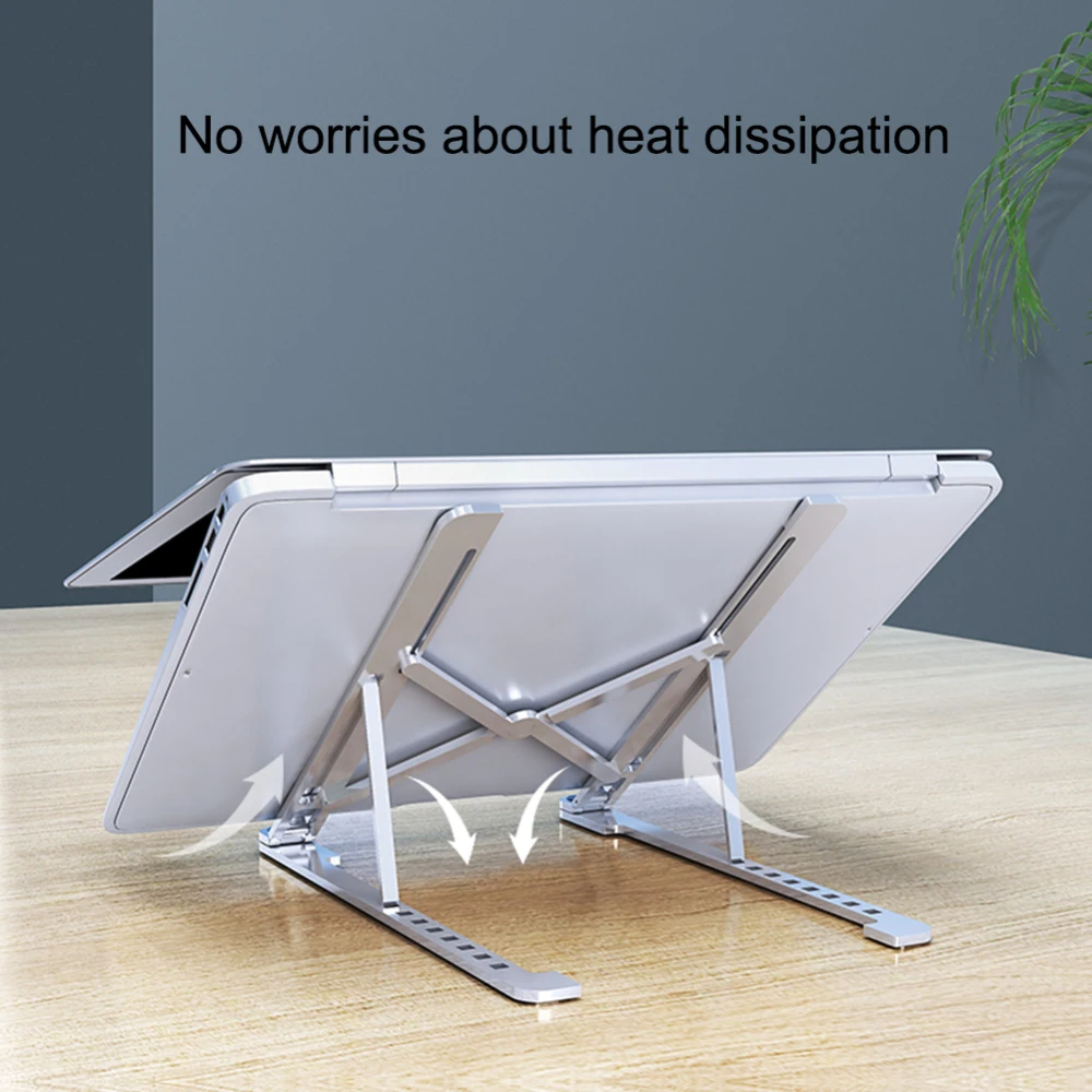 11-17inch Cooling Rack Folding Adjustable Angle Aluminum Alloy Desktop Portable Holder Office Universal Non Slip Laptop Stand