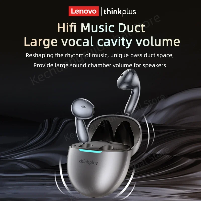 New Lenovo LP48 TWS Wireless Bluetooth 5.4 Headphones Gaming Earphones Free Sports Earbuds HIFI Music Noise Reduction Headset