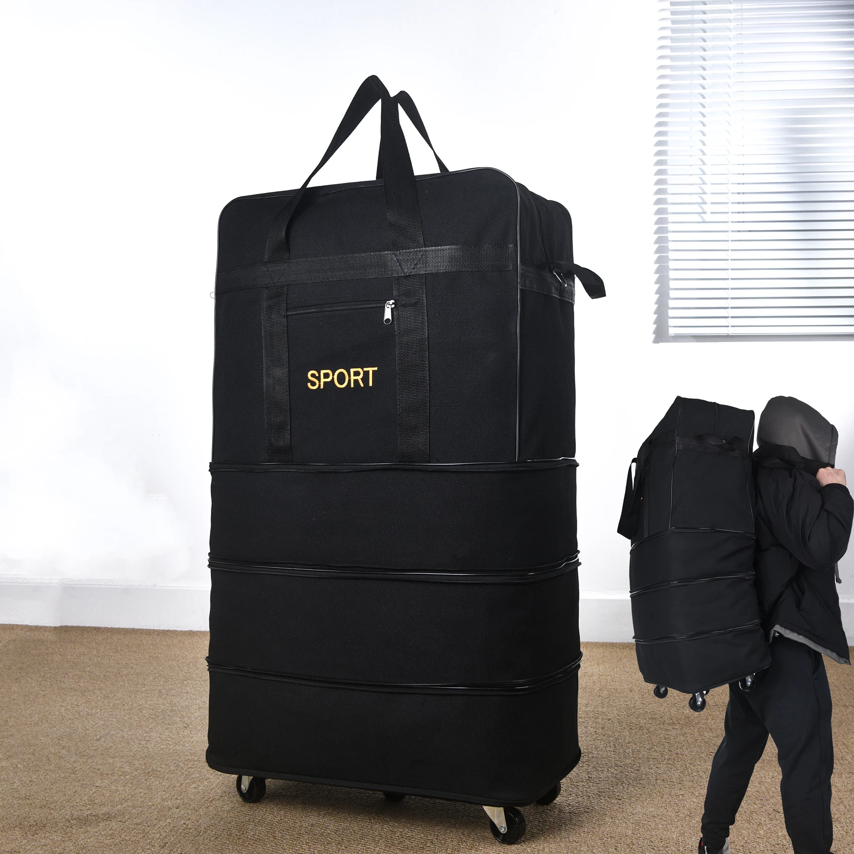 heavy-duty-large-capacity-luggage-bag-with-universal-wheels-for-travel-shipping-out-of-country-moving-home-cotton-quilt