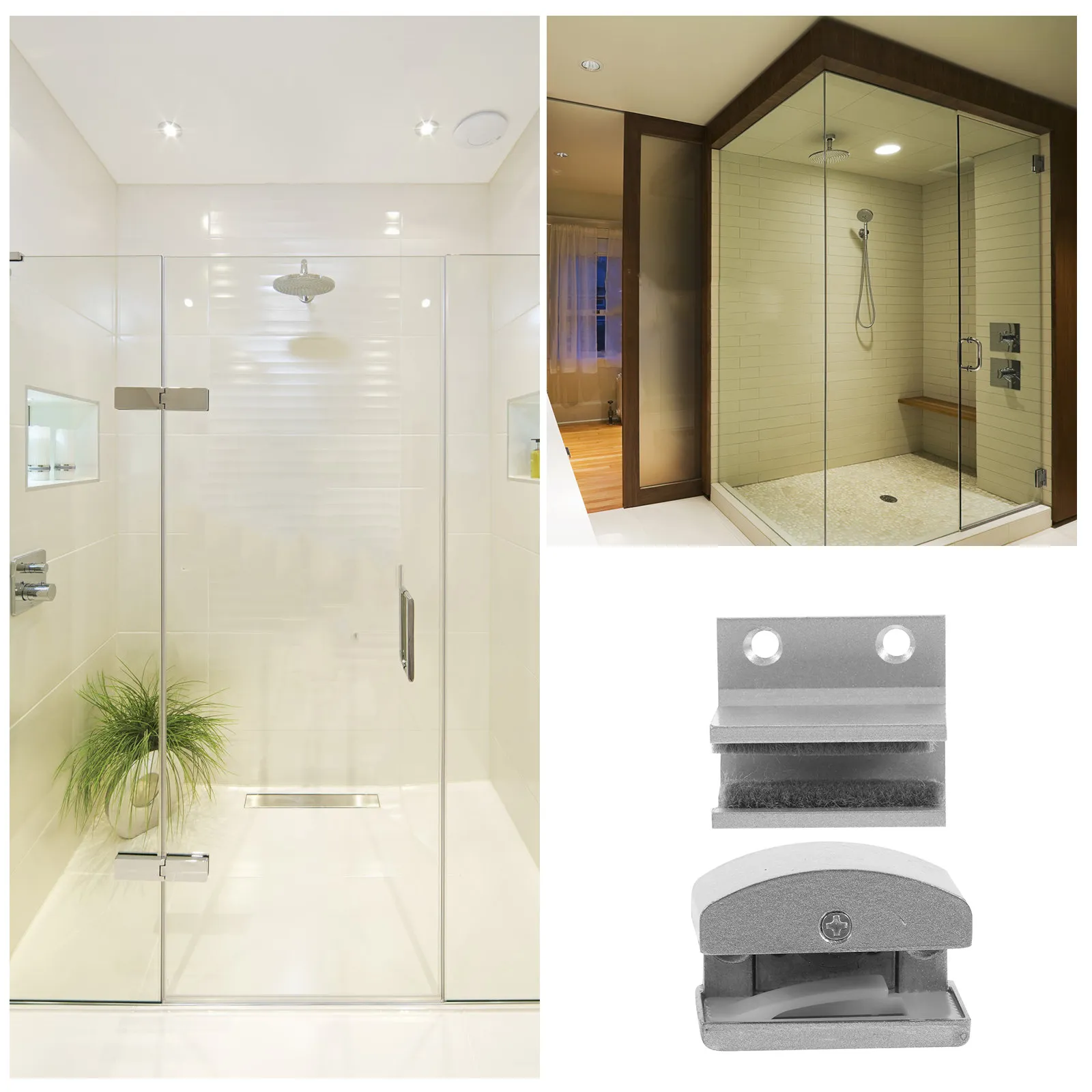 2Pcs Shower Door Guides for Sliding Glass Doors 5-14Mm Thickness Aluminum Alloy Rust-Free Sturdy Bottom Guide Track Bumper