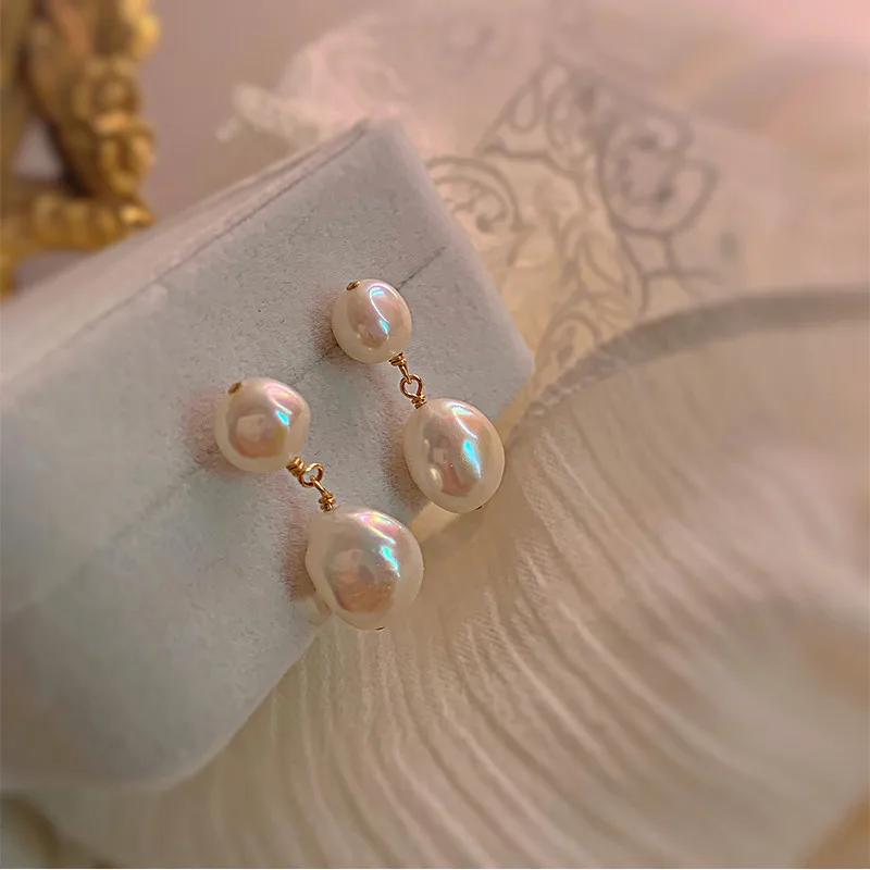 Einfache Design Wasser Tropfen Natürliche Barock Süßwasser Perle 925 Silber Nadel Weibliche Quasten Stud Ohrringe Großhandel Schmuck Geschenke – Detail 6