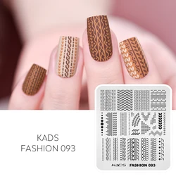KADS Fashion 093 Nail Stamping Plates Lines Chain Dot Image Design Nail Image Plate Stencil DIY Printing Stainless Steel Tools