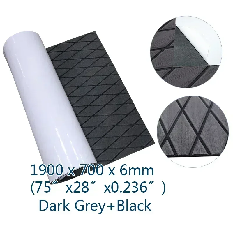 1900*700*6mm Carving Diamond Shape EVA Foam Decking Sheet Mat Self-Adhesive Boat Floor Deck Yacht Kayak Accessories Non-slip Pad