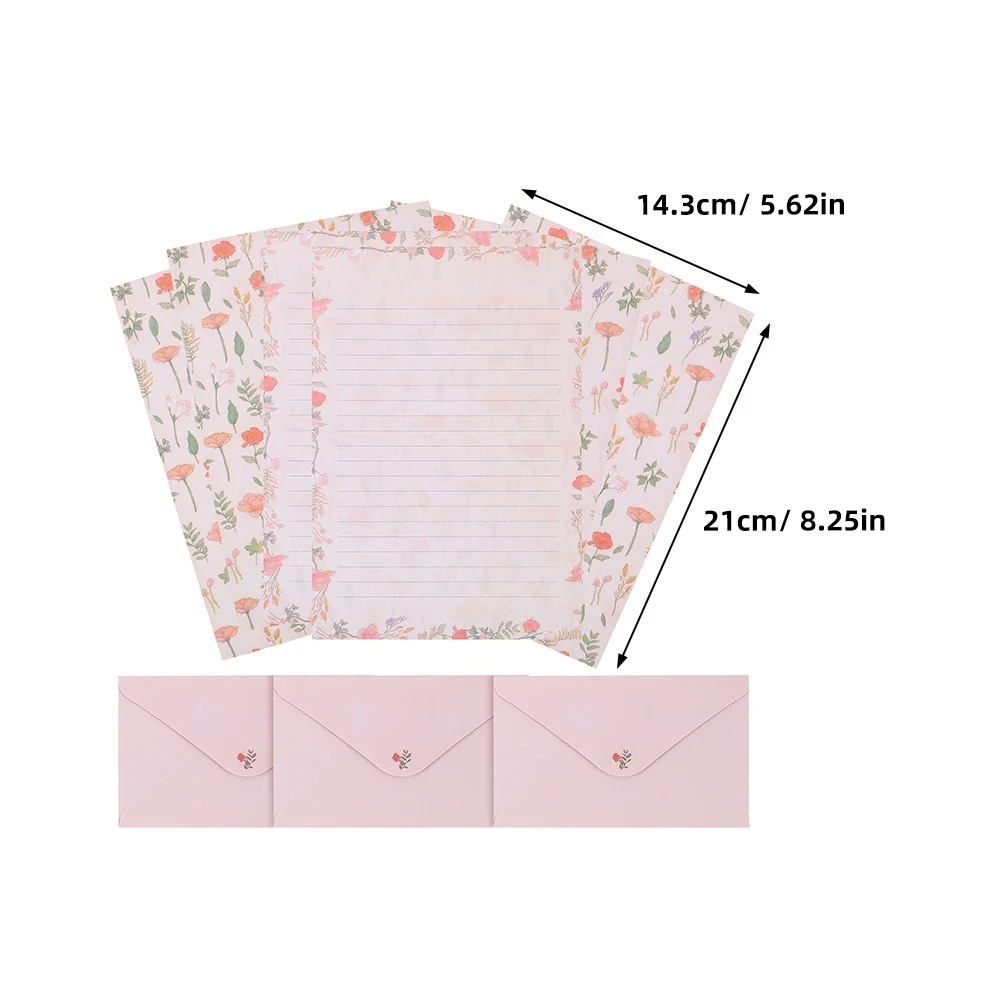 4 Sets Envelopes Stationery Letter Paper for Writing Multipurpose Invitation Creative Elegant Blank Pink