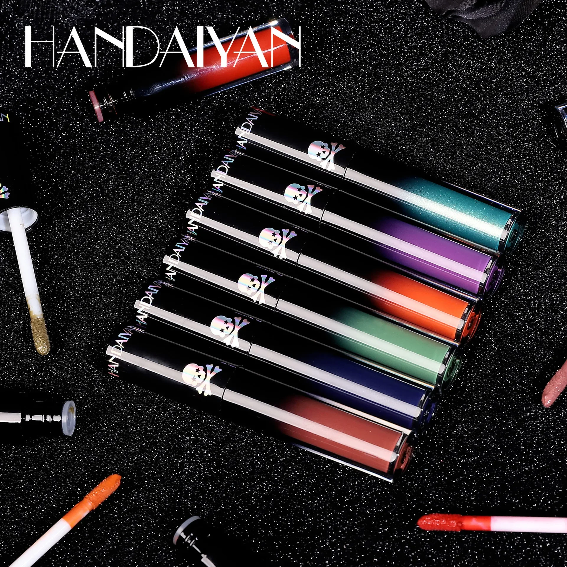 HANDAIYAN Sexy Matte Lip Gloss Halloween Gothic Lip Glaze European and American Style Dark-themed Waterproof Lip Gloss