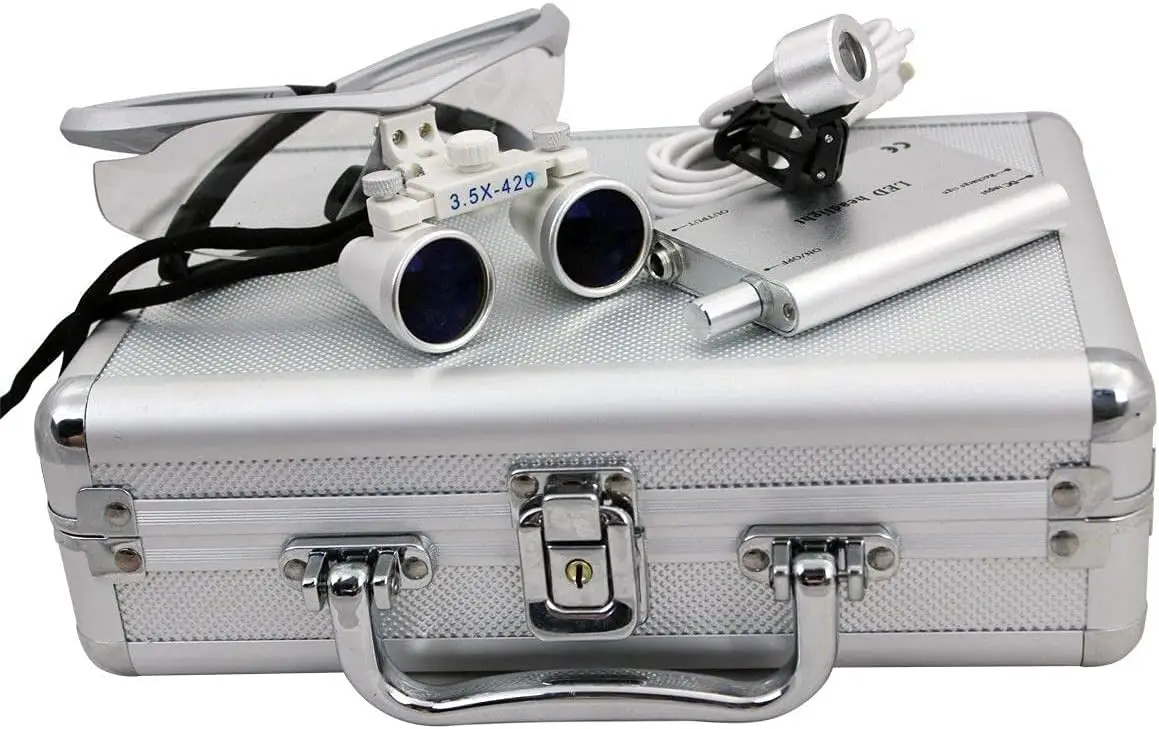 歯科用拡大鏡ヘッドルーペ、LEDヘッドランプ、医療外科用双眼ルーペ拡大鏡、歯科用ルーペ