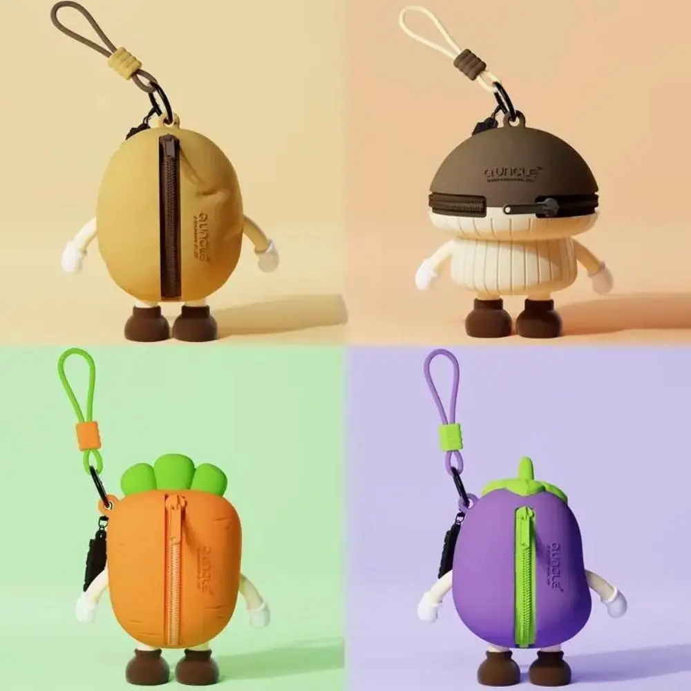 새로운 실리콘 수납 가방 야채 시리즈 귀여운 이어폰 가방 미니 동전 지갑 어린이용