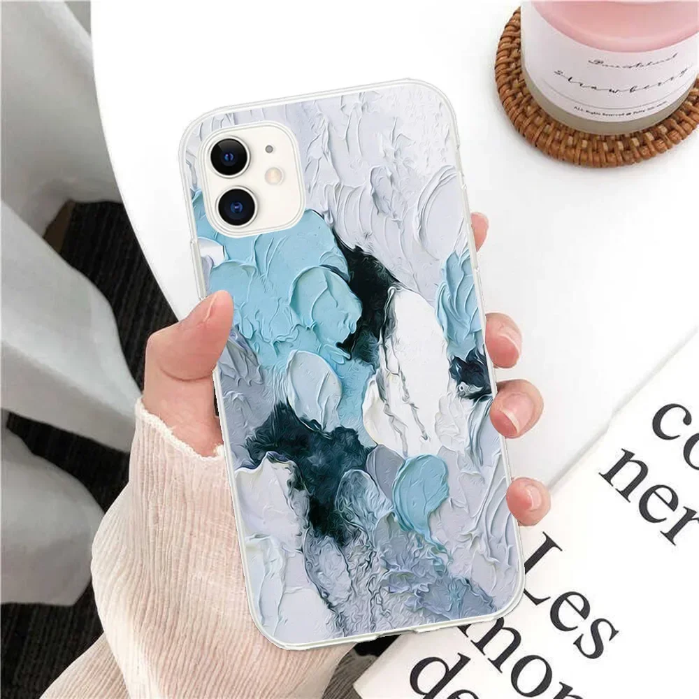 Suitable for iPhone15 phone case cross-border watercolor marble painted phone case Marble phone case