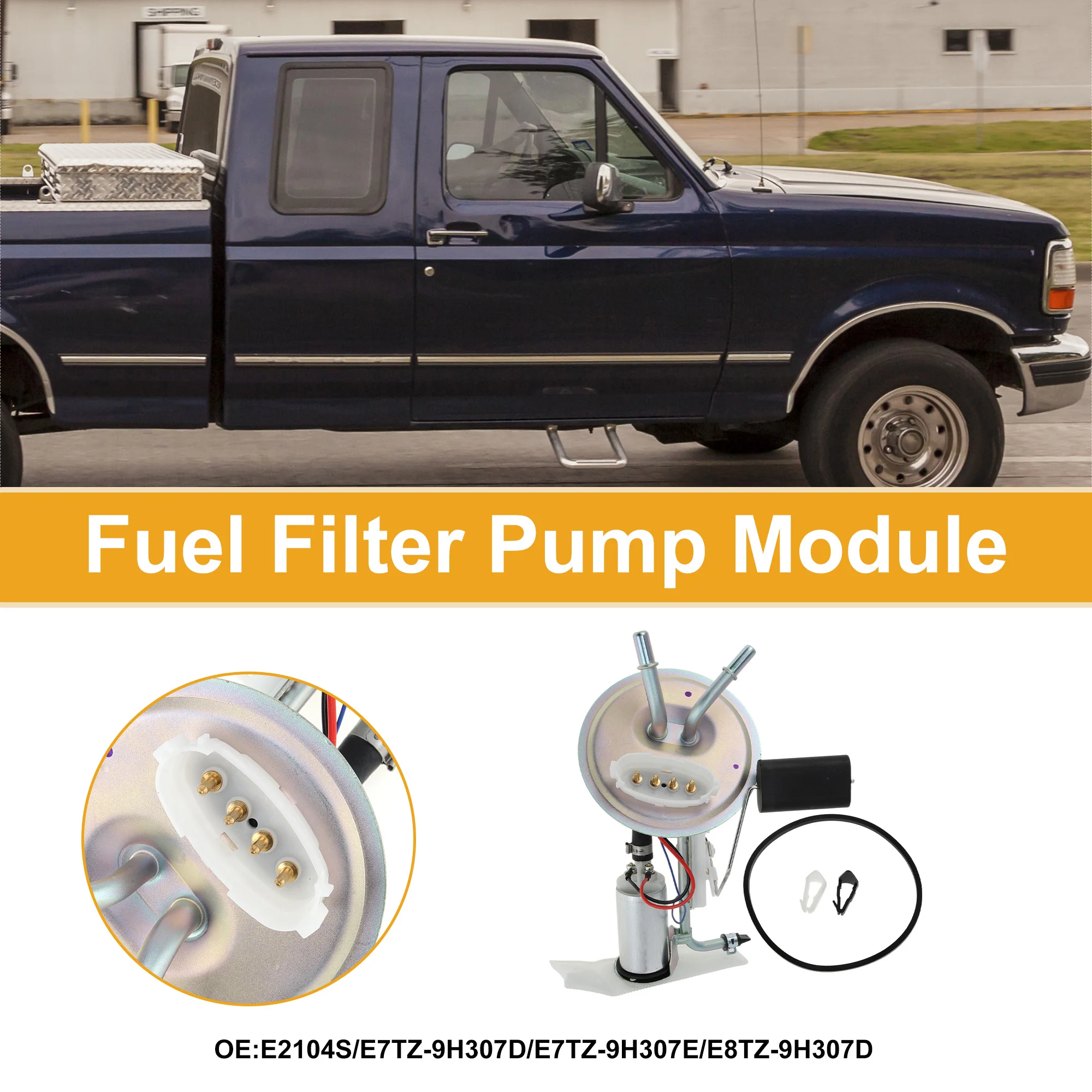 

X Autohaux Electric Fuel Pump Assembly for Ford F150 F250 F350 1987-1989 4.9L 5.0L 5.8L 7.5L with Rear Steel Tank No.E7TZ9H307D