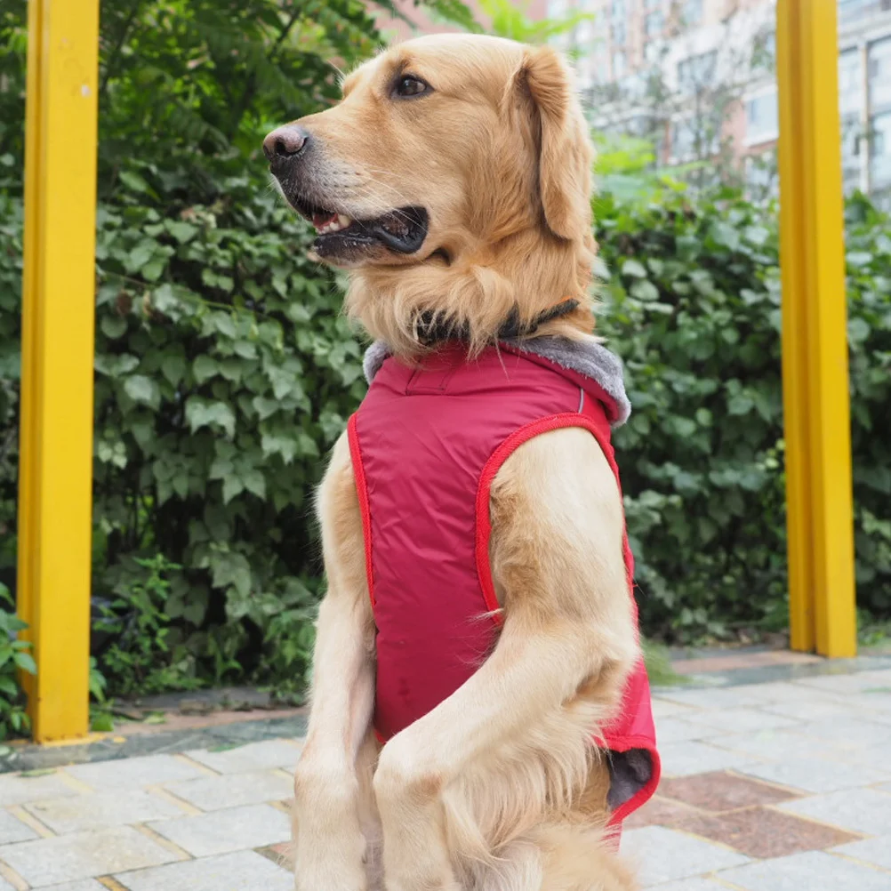 

Waterproof Cotton Dog Costume Winter Warm Puppy Fall Cold Snowy Days Pet Outfit Red Color Fit All Sizes Dog Winter Clothes Puppy