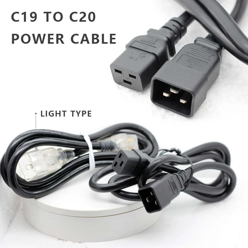 1.83M 2.13M 2.74M 3.35M SJT 12AWG Power Extension Cord C19 To C20 Plug  PDU Style SF 300 To SF301 Mining Power Cable