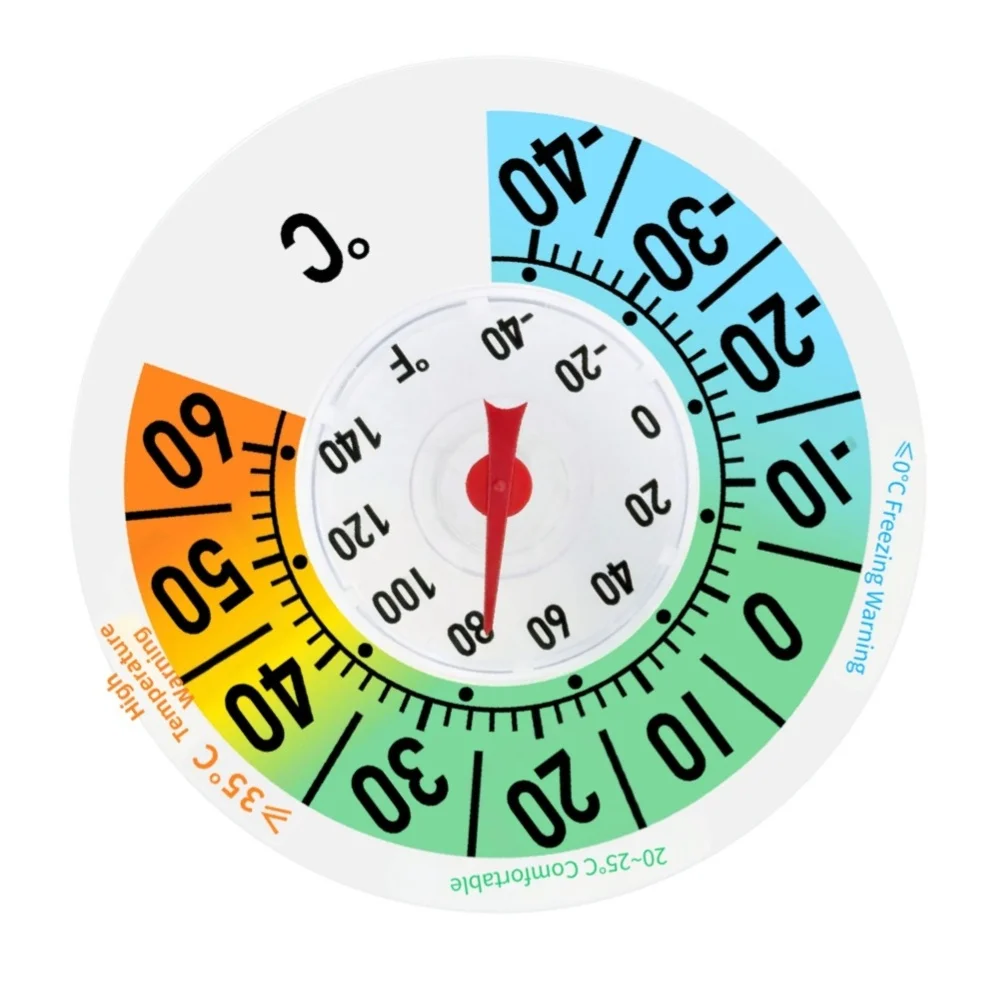 Transparent 180mm Thermometer with for static Cling for Glass Dual Scale Easy Read Large Pointer No For battery Required