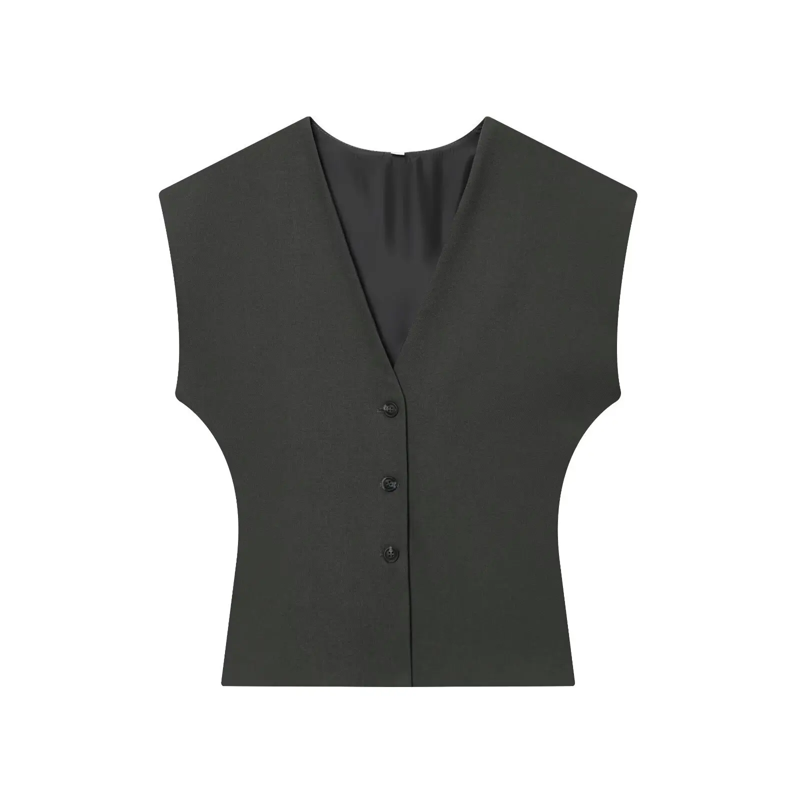 

Jenny&Dave French Minimalist Woman Clothing Striped Single Breasted Vest Sleeveless Suit Jacket Elegant V-neck Tank Tops