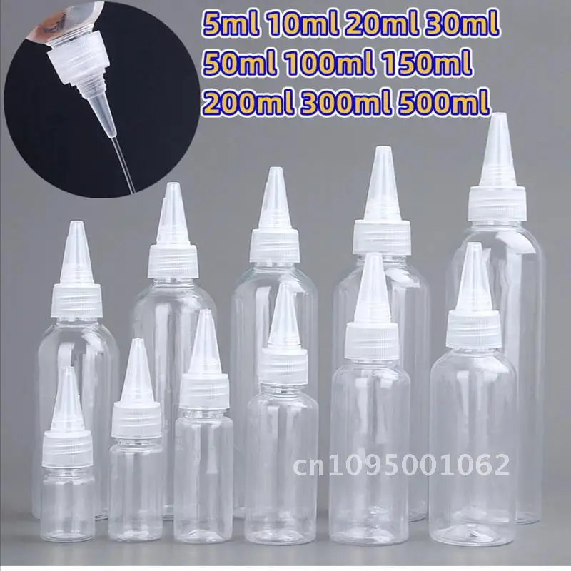 Plastic Bottle Needle Tip Emulsion Extrusion PET Empty Packaging Cosmetics Liquid Portable Travel Refillable Trial Container