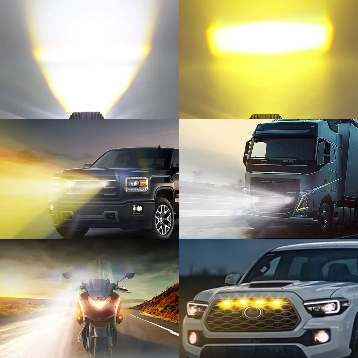 2pcs Super Slim LED Sportlight Dual Beam Bi-Led Projector Grill Lights for Car Front Headlight ATV Offroad 4x4 12V 24V with Fun