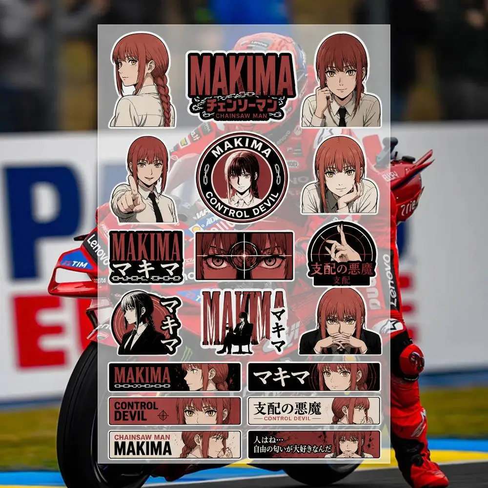 M-Makima Stickers Moto Sticker Auto Body Bumper Windows Motorcycle Laptop Walls Vinyl Decal Car Tuning Accessories