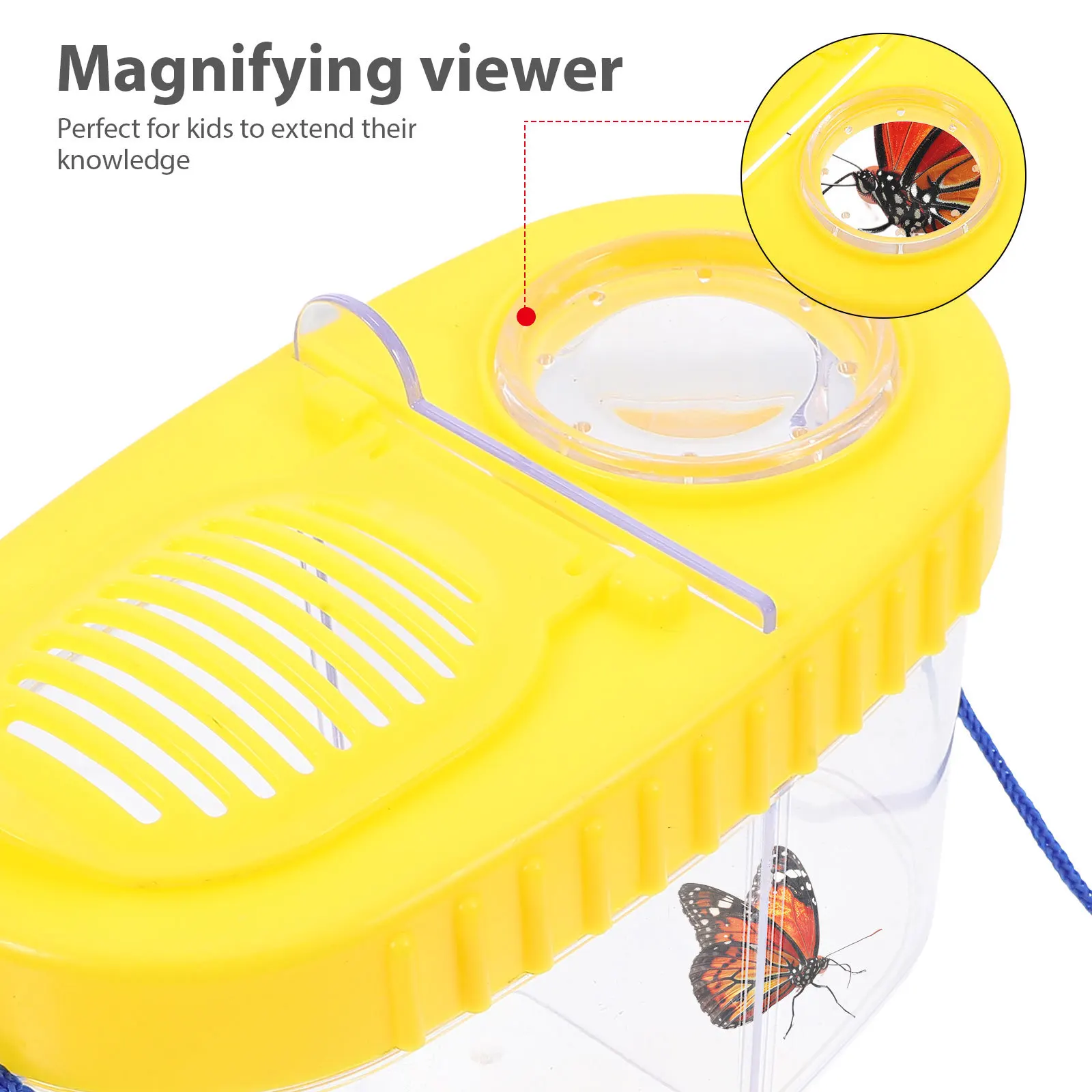 Observeur d'insectes jaune, loupe biologique, outil d'exploration pour enfants, apprentissage scientifique éducatif, 1 pièces