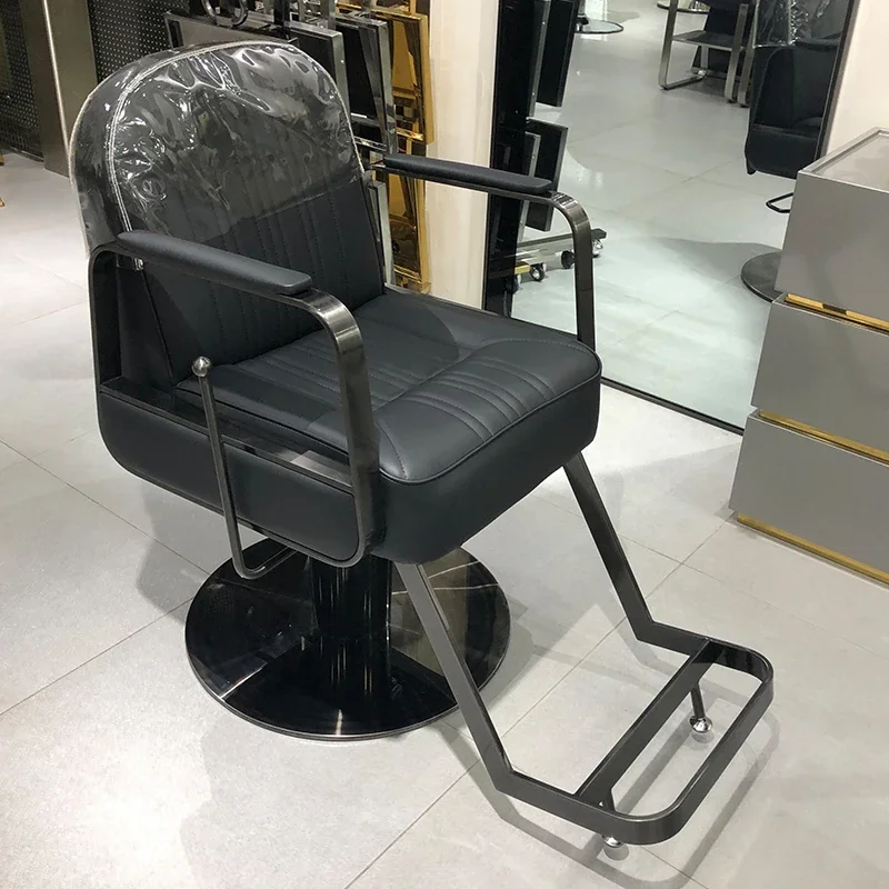 Barber shop chairs roning, dyeing, and hairdressing shop barber chairs are placed upside down and cut hair chairs are placed