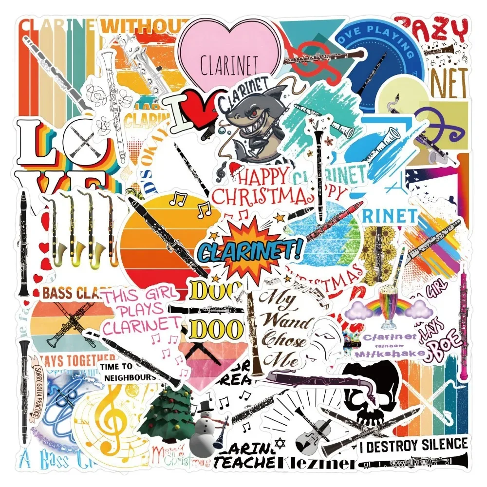 50 قطعة أدوات الكلارينيت ملصقات الكتابة على الجدران مواد حفظ الكتب الزخرفية أكواب أجهزة الكمبيوتر المحمولة ملصقات ألعاب الأطفال بالجملة #2