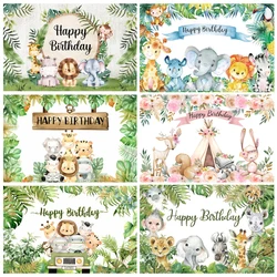 Tropical Jungle Safari Photography Backdrops Forest Animal  Party Newborn Baby Shower Child Birthday Photo Background