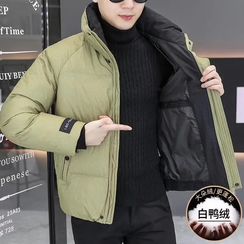 Winter Down Jacket Men Luxury Brand High-end White Duck Down Coat Warm Windproof Outerwear Business Casual Long Sleeve Zipr Tops