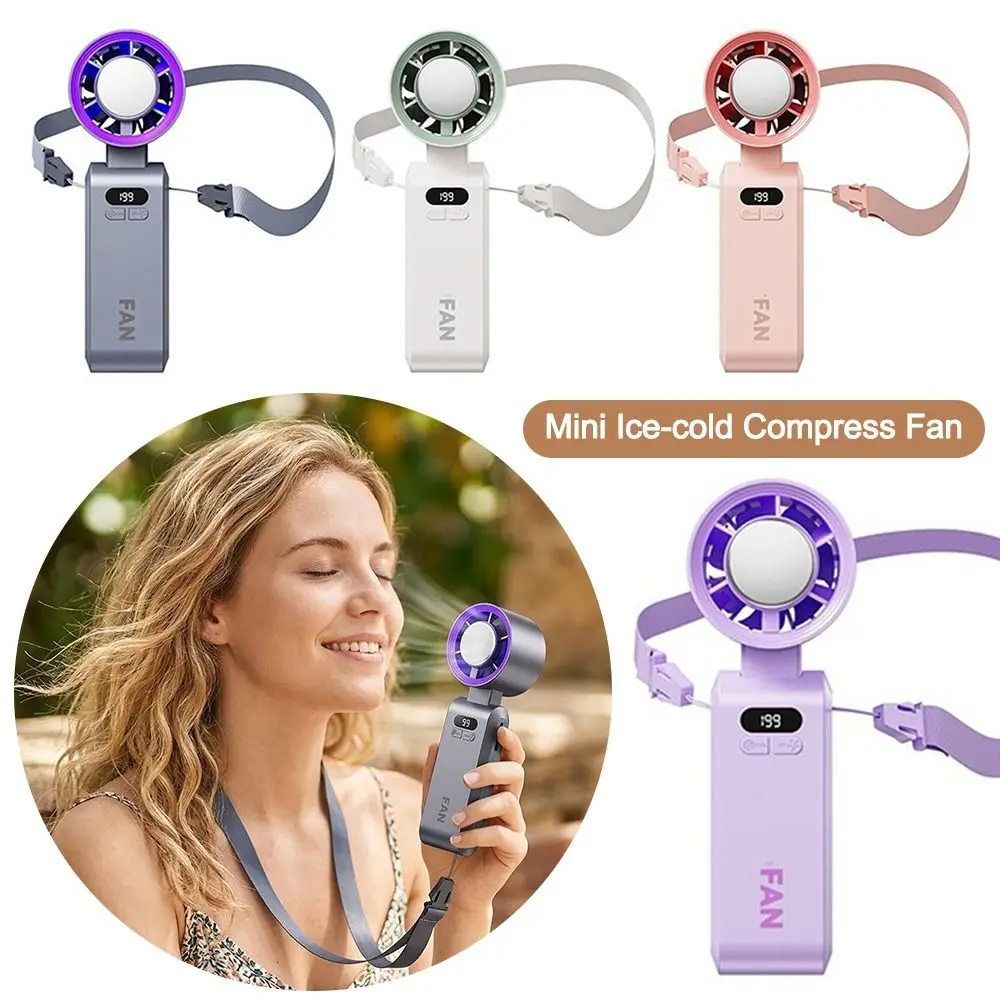 Gifts High-speed Cooling Fan Foldable Neck-mountable Rechargeable Fans Portable High-power Fan