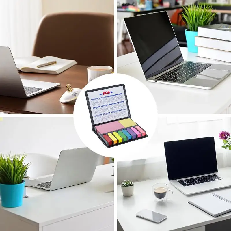 Lepkie zeszyt kolorowe kartki samoprzylepne notatniki kolorów w notatniku z indeksem biznesowym ze sztucznym skórzane pudełko z flagami do zapisu dla