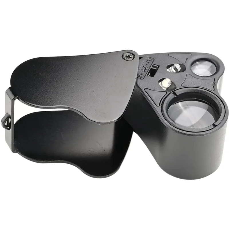 

A83F-LED Loupe,30X 60X Illuminated Jewelers Loupe,Foldable Metal Jewelry Eye Loop Magnifier,For Coins Stamps Watches 3Pcs