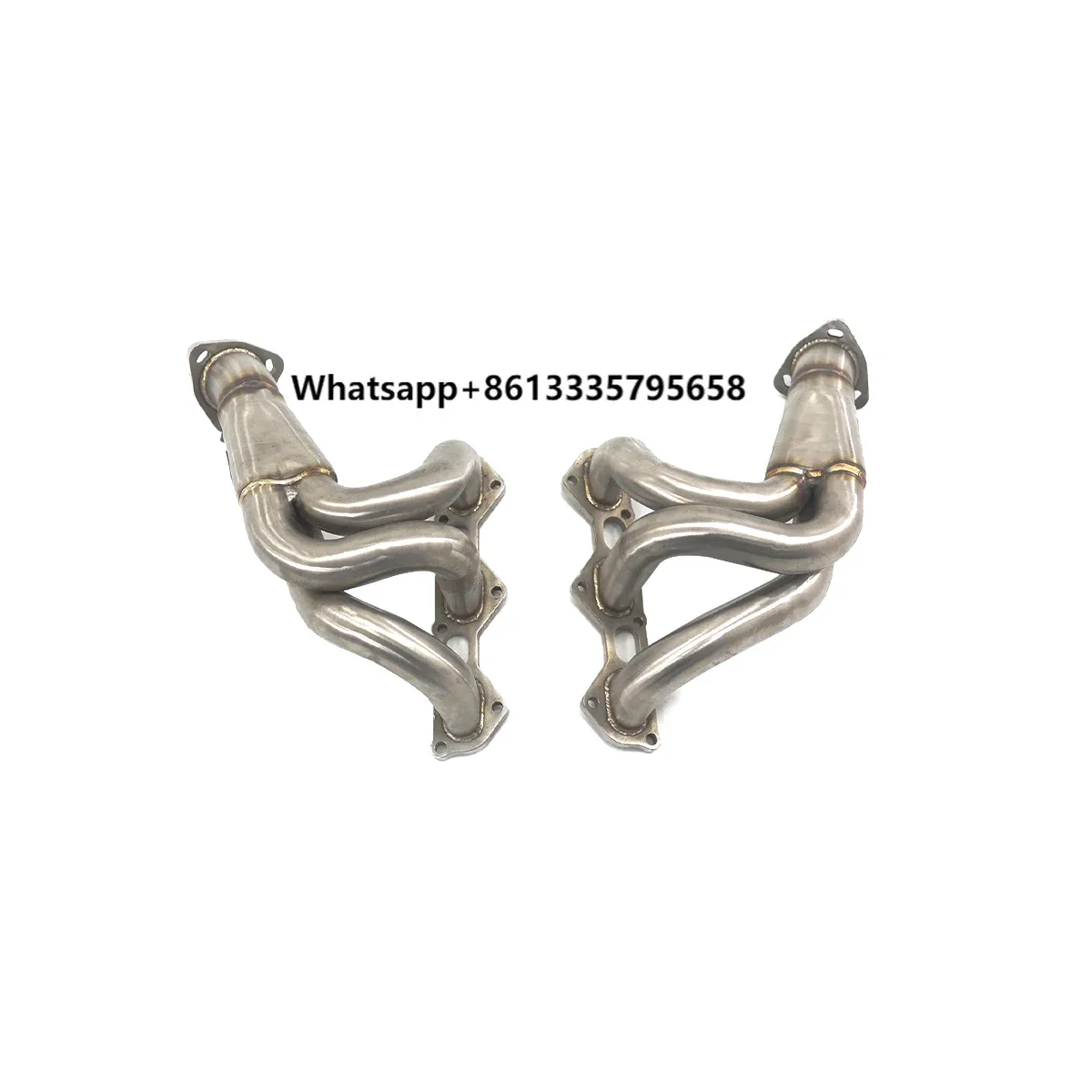 

Ecnal for Porsche 718 GT4 4.0T T304 Stainless Steel Catless Sports Equal Length Brushed Manifold Downpipe